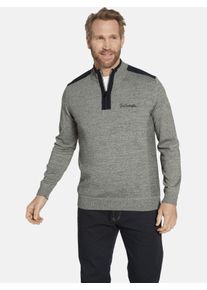 Troyer Jan Vanderstorm "Pullover DAIN", Herren, Gr. XXL, grau (grau melange), Obermaterial: 50% Baumwolle CO. 50% Polyacryl PAN., unifarben, normal, ohne Ausschnitt, Pullover Troyer