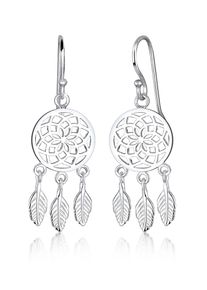 Paar Ohrh&auml;nger Elli "Ohrringe Traumf&auml;nger Federn Boho Festival 925 Silber" Gr. 33, silber, Ohrringe, Damen, ohne Stein, Silber 925 (Sterlingsilber), Paar Ohrh&auml;nger