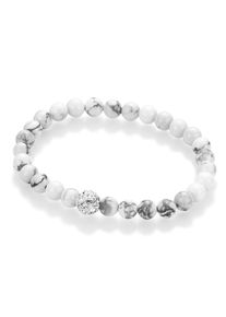 Armband Firetti "Schmuck Geschenk Armschmuck Armkette Edelstein Farbstein Kristall", grau (wei&szlig;, grau, wei&szlig;), Armb&auml;nder, Damen, 17cm, Materialmix, Armband, mit Kristallstein (synth.), Howlith