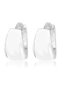 Paar Creolen Elli "Ohrringe Creolen Emaille Basic Zeitlos 925 Silber", wei&szlig;, Ohrringe, Damen, ohne Stein, Silber 925 (Sterlingsilber), Paar Creolen