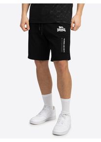 Shorts Lonsdale, Herren, Gr. L, N-Gr, schwarz-wei&szlig; (schwarz, wei&szlig;), Obermaterial: 90% Polyamid, 10% Elasthan, Hosen Shorts