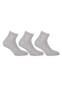 Sneakersocken Fila "Socken 3er Pack", Damen, Gr. 43-46, grau, Obermaterial: 75% Baumwolle CO. 23% Polyester PES. 2% Elasthan EL., Socken Sneakersocken