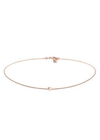 Choker Elli "Halskette Choker Herz Liebe 925 Silber" Gr. 38, rosa (rosegold), Halsketten, Damen, ohne Stein, Silber 925 (Sterlingsilber), Choker