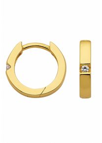 Adelia&acute;s Paar Creolen ADELIA&acute;S "925 Silber Ohrringe Creolen mit Zirkonia &Oslash; 12 mm", gold (vergoldet), Ohrringe, Damen, Silber 925 (Sterlingsilber), Paar Creolen