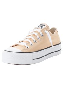 Sneaker Converse "CHUCK TAYLOR ALL STAR LIFT PLATFORM", Damen, Gr. 38, coastal dune, wei&szlig;, schwarz, Textil, Schuhe Sneaker