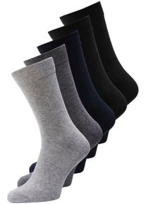 Jack & Jones Basicsocken JACK & JONES "JACJENS SOCK 5 PACK NOOS", Damen, grau (dunkelgrau melange), Baumwollmischung, meliert, Socken Basicsocken