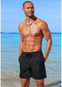 Badeshorts Chiemsee "Geraldo", Herren, Gr. XL (54/56), N-Gr, schwarz (schwarz bedruckt), Microfaser, Microfaser, bedruckt, Badehosen Badeshorts, mit tropischen Muster
