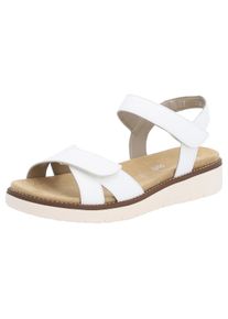 Riemchensandale Remonte, Damen, Gr. 45, wei&szlig;, Leder, unifarben, Schuhe Riemchensandale, Plateau, Sommerschuh, Sandalette mit Lite &acute;n Soft Ausstattung