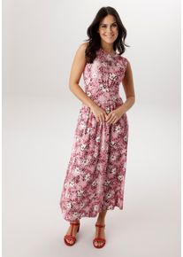 Sommerkleid Aniston SELECTED, Damen, Gr. 48, N-Gr, rosa, pink, wei&szlig;, schwarz, Jersey, Obermaterial: 95% Viskose, 5% Elasthan, bedruckt, gebl&uuml;mt, gemustert, figurumspielend wadenlang, Rundhals, Kleider Sommerkleid, mit zwei praktischen Eingrifftaschen - NEUE KOLLETION, Topseller