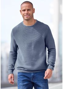 Strickpullover AUTHENTIC LE JOGGER, Herren, Gr. XXL (60/62), blau, Strick, Obermaterial: 100% Baumwolle, unifarben, regular fit normal, Rundhals, B&uuml;ndchen, Pullover Strickpullover, mit Double-Layer Optik, Pullover aus reiner Baumwolle