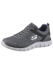 Sneaker Skechers "Track-Scloric", Herren, Gr. 46, grau (grau, navy), Leder, Textil, Schuhe Sneaker, Freizeitschuh, Halbschuh, Schn&uuml;rschuh mit Skechers Memory Foam
