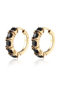 Paar Creolen Elli "Ohrringe Creole Kirstalle Krappenfassung Klassik 925 Silber" Gr. 15, gold, Ohrringe, Damen, 1,5,mit Stein, Silber 925 (Sterlingsilber), Paar Creolen