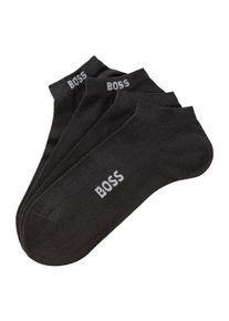 Socken BOSS "2P AS Logo Bamboo", Damen, Gr. 43-46, schwarz, Baumwollmischung, unifarben, elastisch, Socken Socken, mit doppelten Logoschriftzug
