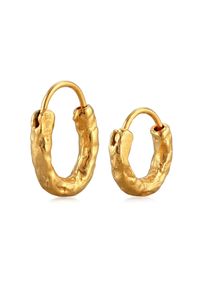 Paar Creolen HAZE & GLORY "Ohrringe Creolen Set 925 Silber" Gr. 17, gold, Ohrringe, Damen, ohne Stein, Silber 925 (Sterlingsilber), Paar Creolen