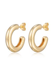 Paar Ohrstecker Elli "Ohrringe Creolen Stecker Basic Klassik 925 Silber" Gr. 20, gold, Ohrringe, Damen, ohne Stein, Silber 925 (Sterlingsilber), Paar Ohrstecker