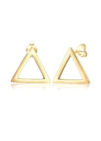 Paar Ohrstecker Elli "Ohrringe Stecker Dreieck Geo 925er Silber" Gr. 15, gold, Ohrringe, Damen, ohne Stein, Silber 925 (Sterlingsilber), Paar Ohrstecker