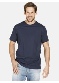 T-Shirt Jan Vanderstorm "Doppelpack T-Shirt ERKE", Herren, Gr. L, blau (dunkelblau), Obermaterial: 100% Baumwolle CO., comfort fit normal, Rundhals, Shirts T-Shirt, reine Baumwolle (2er-Pack)