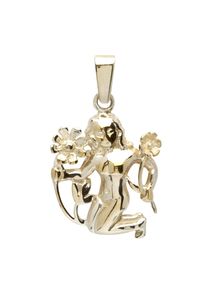 Kettenanh&auml;nger OSTSEE-SCHMUCK "- Tierkreiszeichen Jungfrau - Silber 925/000, vergoldet -" Gr. 25, gold (goldfarben, gelb), Schmuckanh&auml;nger, Damen, Silber 925 (Sterlingsilber), Kettenanh&auml;nger
