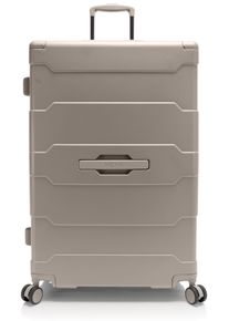 Hartschalen-Trolley Heys "ReNew, verschiedene Gr&ouml;&szlig;en und Farben", Damen, Gr. B/H/T: 49,8cm x 76,6cm x 30,4cm 125 l, beige (atmosphere), Kunststoff, clean, matt, Basic, Koffer Hartschalen-Trolley, herausnehmbares Innenfutter Volumenerweiterung 5 Jahre Garantie