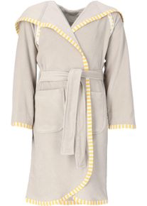 Kinderbademantel Vossen "Mimmi" Gr. 98, grau (stone), L:64cm, Rundstrickware, Hausm&auml;ntel, Kinderbademantel, f&uuml;r M&auml;dchen & Jungen, mit Kapuze & kontrastfarbigen Einfassung