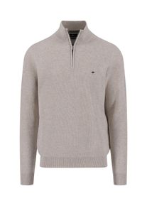 Troyer Fynch-Hatton, Herren, Gr. L, wei&szlig; (winter wei&szlig;), Strick, Obermaterial: 100% Baumwolle, unifarben, regular fit taillenbedeckt, Rippb&uuml;ndchen, Pullover Troyer, aus reiner Baumwolle, mit Logo-Stickerei, Regular Fit