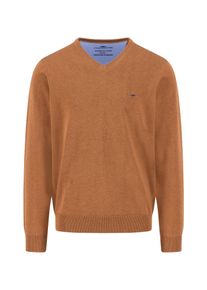 Strickpullover Fynch-Hatton, Herren, Gr. XL, braun (hazel), Strick, Obermaterial: 100% Baumwolle, bestickt, unifarben, regular fit taillenbedeckt, Rundhals, Rippb&uuml;ndchen, Pullover Strickpullover, aus reiner Baumwolle, mit Rundhalsausschnitt, mit Logo Stickerei