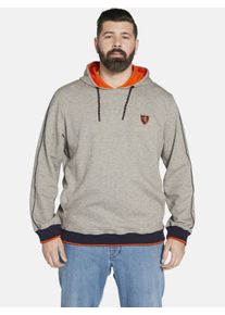 Kapuzensweatshirt CHARLES COLBY "Sweatshirt EARL MARCAS", Herren, Gr. 3XL, grau (hellgrau melange), Obermaterial: 67% Baumwolle CO. 31% Polyester COOLMAX PES(Coolmax). 2% Elasthan EL., Sweatshirts Kapuzensweatshirt