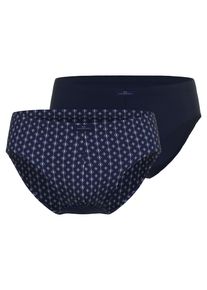 G&ouml;tzburg Slip G&Ouml;TZBURG "Kos", Herren, Gr. 6L, blau (blau, dunkel, minimal), Obermaterial: 95% Baumwolle, 5% Elasthan, eng, Unterhosen Slip, eng, sitzt niedriger, gemustert, basic, kurz, mit Logo, Baumwollmix
