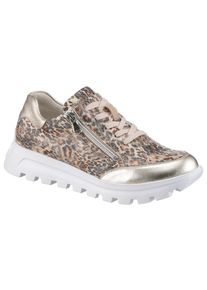 Waldl&auml;ufer Plateausneaker WALDL&Auml;UFER "H-AJALA", Damen, Gr. 3,5 (36), gold (leo, goldfarben), Glattleder, Textil, Schuhe Plateausneaker, Freizeitschuh, Halbschuh, Schn&uuml;rer in Leo-Optik, Komfortweite H