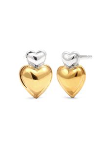 Paar Ohrstecker Elli "Ohrringe Ohrstecker Herz 925 Sterling Silber" Gr. 11, bunt (zweifarbig), Ohrringe, Damen, Silber 925 (Sterlingsilber), Paar Ohrstecker