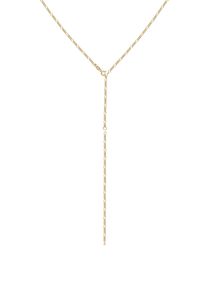 Y-Kette Elli "Halskette Y-Kette Figaro Basic Trend Verstellbar 925 Silber" Gr. 40, gold, Halsketten, Damen, ohne Stein, Silber 925 (Sterlingsilber), Y-Kette
