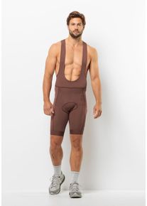 Fahrradhose Jack Wolfskin "MOROBBIA BIB SHORTS M", Herren, Gr. S (48), Normalgr&ouml;&szlig;en, braun (schwarz, rust), Obermaterial: 80% Polyamid, 20% Elasthan. Obermaterial 2: 85% Polyester, 15% Elasthan, Hosen Fahrradhose