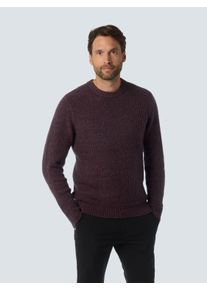 Strickpullover NO EXCESS, Herren, Gr. 3XL, lila (aubergine), Strick, Obermaterial: 31% Polyacryl, 29% Baumwolle, 22% Polyamid, 14% Modal, 4% sonstige Fasern, meliert, unifarben, gerade h&uuml;ftbedeckend, Rundhals, B&uuml;ndchen, Pullover Strickpullover, in melierter Optik