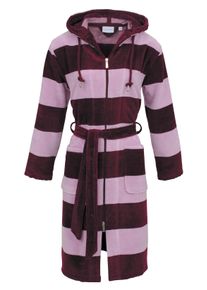Damenbademantel Inspirationen "velours" Gr. 48, burgundy, rose quartz, L:105cm, Velours, Hausm&auml;ntel, Damenbademantel, Rei&szlig;verschluss-Kapuze
