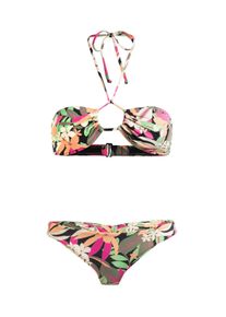 Triangel-Bikini Roxy "Printed Beach Classics", Damen, Gr. XXL, Cup B, grau (anthrazit palm song s), Obermaterial:87% Nylon, 13% Elasthan;, Bikini-Sets Triangel-Bikini