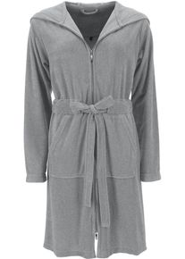 Bademantel Vossen "Tampa, ideal f&uuml;r Sauna & Spa, Hotelbademantel, Morgenmantel" Gr. XS, bunt (melange), L:95cm, Baumwoll-Mix, Hausm&auml;ntel, Bademantel, K&auml;ngurutasche, Rei&szlig;verschluss