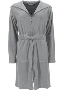 Bademantel Vossen "Tampa, ideal f&uuml;r Sauna & Spa, Hotelbademantel, Morgenmantel" Gr. M, bunt (melange), L:95cm, Baumwoll-Mix, Hausm&auml;ntel, Bademantel, K&auml;ngurutasche, Rei&szlig;verschluss