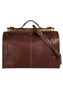 Pike Reisetasche PIK&Eacute; "LOMBARDIA MEDIUM", Herren, Gr. B/H/T: 40cm x 35cm x 16cm onesize, braun, Leder, beschichtet, gl&auml;nzend, Taschen Reisetasche, echt Leder, Made in Italy