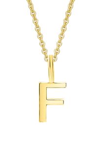 Kettenanh&auml;nger ONE ELEMENT "Buchstabe F Buchstaben Anh&auml;nger aus 333 Gelbgold", gold, Schmuckanh&auml;nger, Damen, Gelbgold 333, Kettenanh&auml;nger