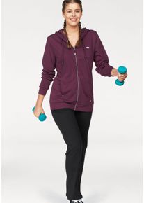 Jogginganzug Kangaroos, Damen, Gr. 50, lila (aubergine, schwarz), Interlock, Obermaterial: 60% Baumwolle, 40% Polyester, figurumspielend, Sportanz&uuml;ge Jogginganzug, Gro&szlig;e Gr&ouml;&szlig;en, Topseller