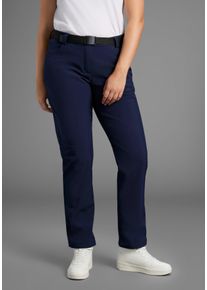 Softshellhose Maier Sports "DA-HOSE EL. SOFTSH. PERLIT W", Damen, Gr. 34, N-Gr, blau (night sky), Obermaterial: 92% Polyester, 8% Elasthan, Hosen Softshellhose, Auch in Kurz-Gr&ouml;&szlig;en, w&auml;rmend