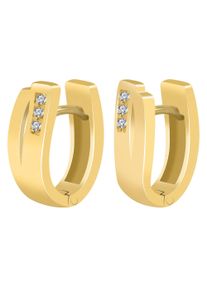 Adelia&acute;s Paar Creolen ADELIA&acute;S "Damen Ohrringe &iquest; Klappcreole aus 925 Silber", gold, Ohrringe, Damen, Silber 925 (Sterlingsilber), Paar Creolen