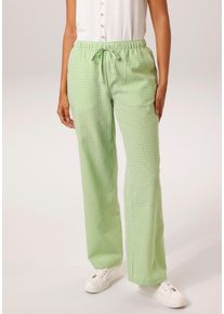 Schlupfhose Aniston CASUAL, Damen, Gr. 46, N-Gr, gr&uuml;n, wollwei&szlig;, Web, Obermaterial: 50% Polyester, 49% Baumwolle, 1% Elasthan, kariert, l&auml;ssig geschnitten lang, Hosen Schlupfhose, im Karo-Dessin - NEUE KOLLEKTION