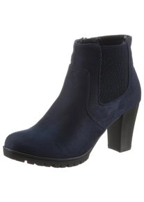 Stiefelette ANISTON SHOES, Damen, Gr. 39, blau (navy), Textil, Veloursleder, Schuhe Stiefelette, Ankleboots mit seitlichem Stretcheinsatz - NEUE KOLLEKTION, Topseller