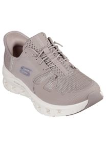 Slip-On Sneaker Skechers "Vegan Slip-ins: Glide-Step Pro", Damen, Gr. 41, grau (taupe), Synthetik, Textil, Schuhe Slip-On Sneaker, Sneaker, Slipper, Freizeitschuh mit Hands Free Slip-ins Funktion, Topseller