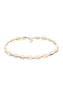 Kette mit Anh&auml;nger Elli "Halskette Choker Kauri Muscheln Beach 925 Silber vergoldet" Gr. 36, gold, Halsketten, Damen, ohne Stein, Silber 925 (Sterlingsilber), Kette mit Anh&auml;nger