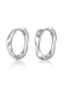 Paar Creolen Elli "Ohrringe Elli Creolen Twisted Look Goldfarben", silber, Ohrringe, Damen, ohne Stein, Messing, Paar Creolen