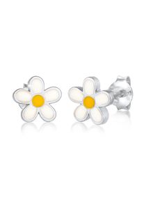 Paar Ohrstecker Elli "Ohrringe Kinder Blume Flower Emaille 925 Silber" Gr. 8, silber, Ohrringe, M&auml;dchen, ohne Stein, Silber 925 (Sterlingsilber), Paar Ohrstecker