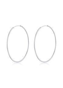 Paar Creolen Elli "Ohrringe Creolen Rund Basic Klassisch 925 Silber" Gr. 50, silber, Ohrringe, Damen, ohne Stein, Silber 925 (Sterlingsilber), Paar Creolen