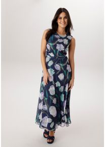 Midikleid Aniston SELECTED, Damen, Gr. 40, N-Gr, marine, flieder, gr&uuml;n, auzurblau, schilf, anthra, Mesh, Obermaterial: 95% Polyester, 5% Elasthan. Futter: 95% Viskose, 5% Elasthan, bedruckt, gebl&uuml;mt, gemustert, figurumspielend wadenlang, Rundhals, Kleider Midikleid, in Mesh-Quali&auml;t und floralem Bl&uuml;tendruck - NEUE KOLLEKTION, Topseller